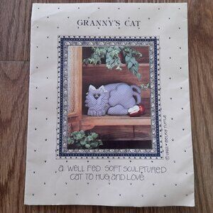 Vintage 80s Soft Sculpture Cat Pillow Sewing Pattern by Becky Tuttle Made in USA